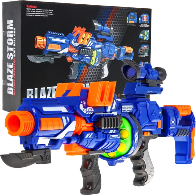 Гвинтівка Blaze Storm зі багнетом і пінопластовими кульками 12 шт (5903864951547) - зображення 2