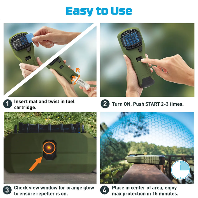 Карманное устройство убийца комаров Thermacell Portable Mosquito Repeller MR-300 olive - изображение 3