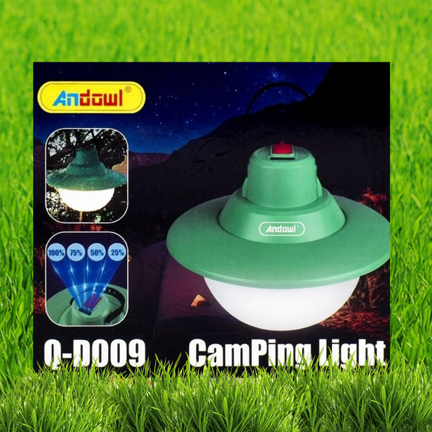 Акумуляторний LED світильник підвісний Andowl Q-D009X1 10W прожектор вологозахисний кемпінговий з акумулятором (Зелений) - зображення 6
