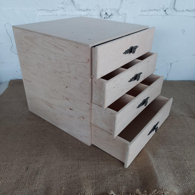 Аптечка Wooden Organizer для дому 4 ящичка, 300*300*300 мм - зображення 1