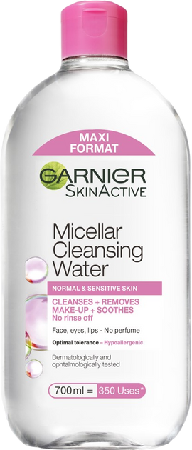 Міцелярна вода Garnier очищуюча для нормальної та чутливої шкіри 700 мл (3600541938519) - зображення 1
