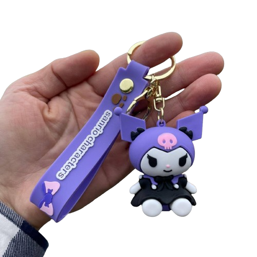 Брелок Куроми Kuromi Sanrio Санрио аниме фигурка игрушка для ключей, рюкзака, сумки 6 см - Фото 5 Брелок Куроми Kuromi Sanrio Санрио аниме фигурка игрушка для ключей, рюкзака, сумки 6 см - изображение 5