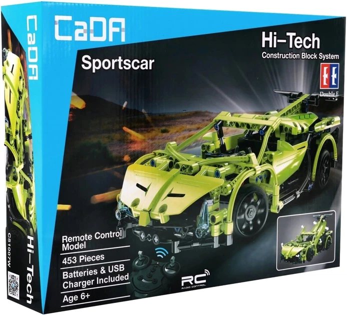 Конструктор CaDA Спортивний автомобіль на радіокеруванні 453 деталі (6948061924030) - зображення 6