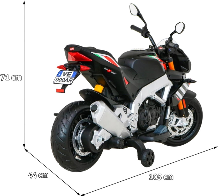 Motocykl elektryczny Ramiz Aprilia Tuono V4 Czarny (5903864913996) - obraz 2