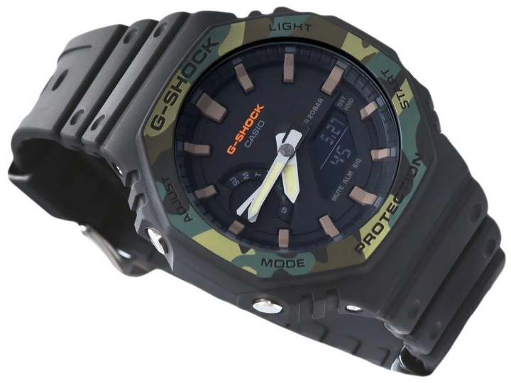 Часы мужские противоударные японские Casio G-Shock GA-2100SU-1AER с полимерным ремешком - Фото 6 Часы мужские противоударные японские Casio G-Shock GA-2100SU-1AER с полимерным ремешком - изображение 6