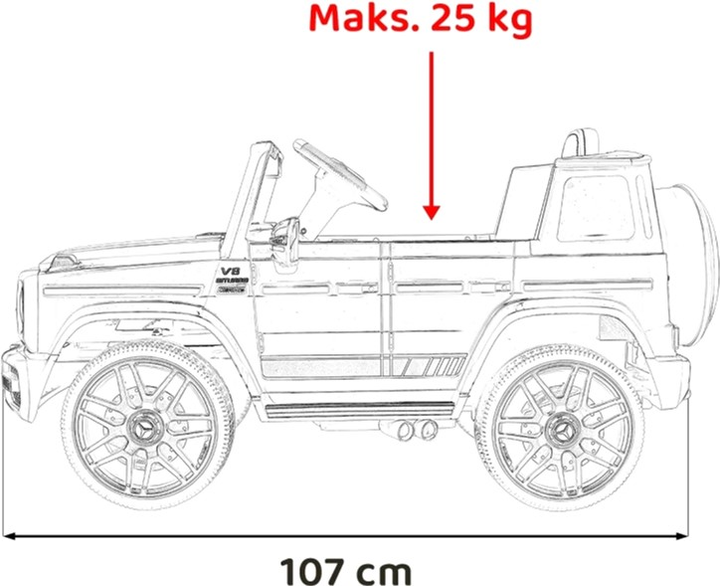 Samochód elektryczny dla dzieci Ramiz Mercedes AMG G63 Biały (5903864955453) - obraz 3