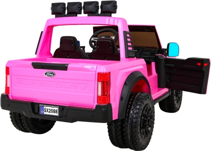 Samochód elektryczny dla dzieci Ramiz Jeep Ford Super Duty Różowy (5903864951264) - obraz 9