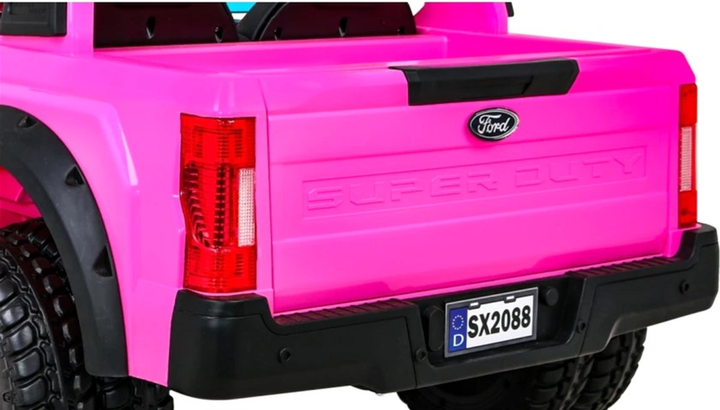 Samochód elektryczny dla dzieci Ramiz Jeep Ford Super Duty Różowy (5903864951264) - obraz 13