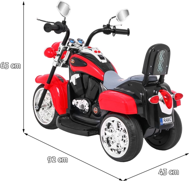 Motocykl elektryczny Ramiz Chopper Night Bike Czerwony (5903864907513) - obraz 2