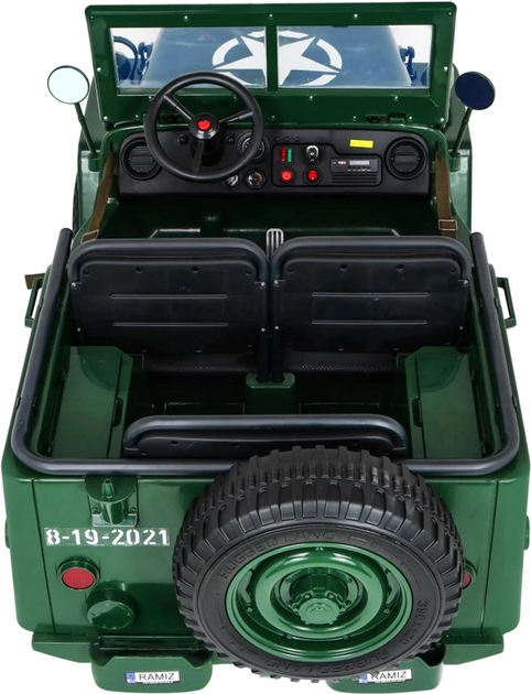 Електромобіль для дітей Ramiz Ramiz Military Retro DDW-1 4 x 4 Зелений (5903864906202) - зображення 8
