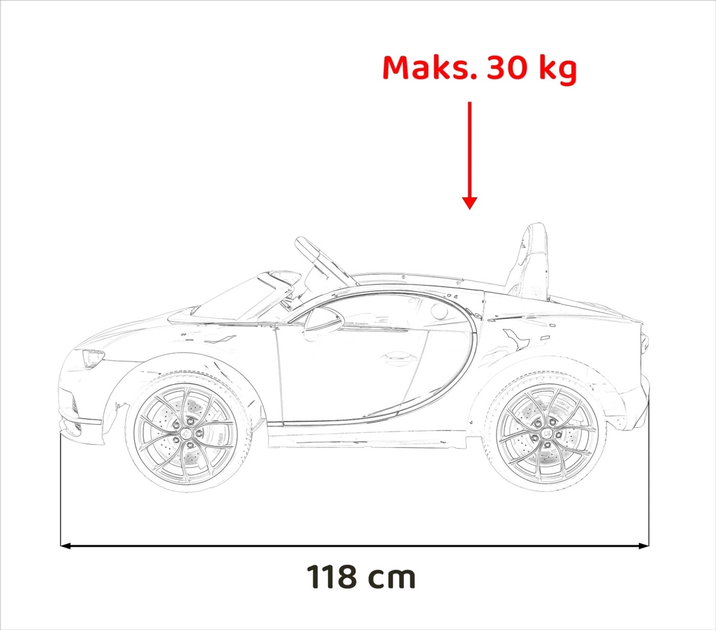Samochód elektryczny dla dzieci Ramiz Bugatti Chiron Niebieski (5903864940947) - obraz 3