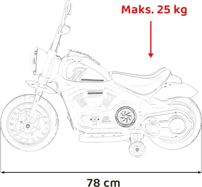 Електромотоцикл для дітей Ramiz Chopper Faster Білий (5903864941067) - зображення 3