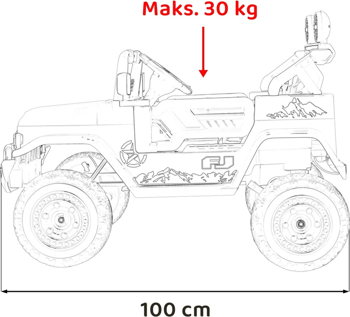 Електромобіль для дітей позашляховий Ramiz Toyota FJ Cruiser 4 x 4 Чорне листя (5903864956276) - зображення 3