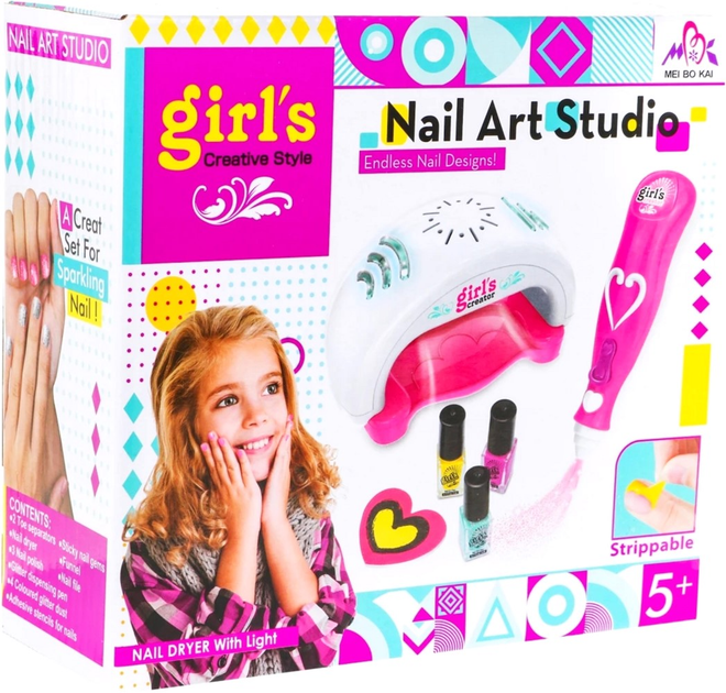 Zestaw do manicure Mei Bo Kai Girls Creative Style Nail Dryer Glitter Machine Lacquers (5903864950236) - obraz 1