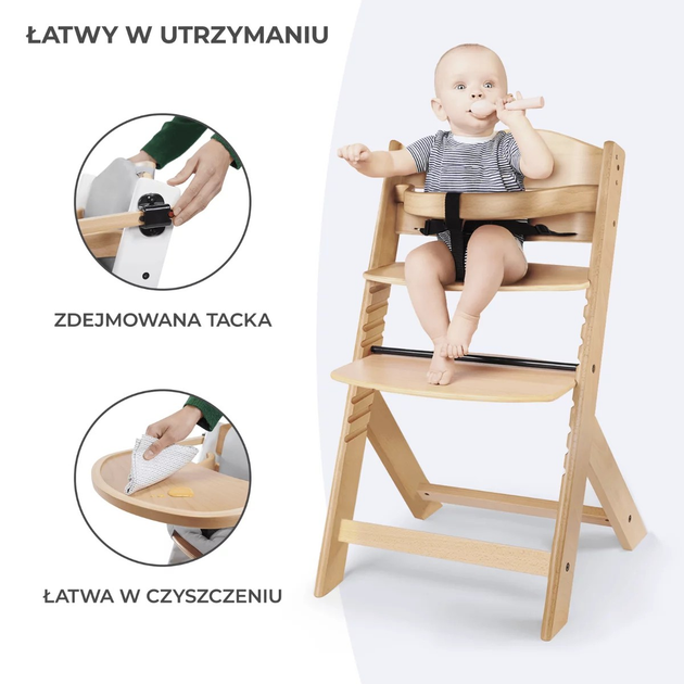 Krzesełko do karmienia Kinderkraft Enock Gray Wood KKKENOCGRY0000 (5902533915095) - obraz 11