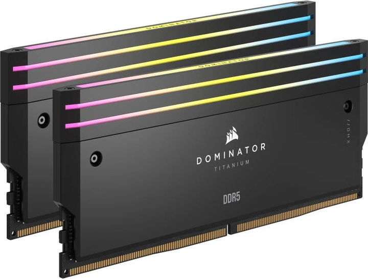 Оперативна пам'ять Corsair DDR5-6400 32768MB PC5-51200 (Kit of 2x16384) Dominator Titanium RGB Black (CMP32GX5M2B6400C32) - зображення 2