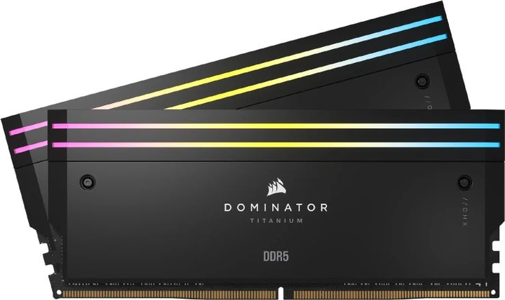 Оперативна пам'ять Corsair DDR5-6600 65536MB PC5-52800 (Kit of 2x32768) Dominator Titanium RGB Black (CMP64GX5M2X6600C32) - зображення 1