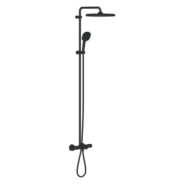 Душевая система с термостатом GROHE Tempesta System с верхним душем и изливом латунь черная 266912431 - изображение 3