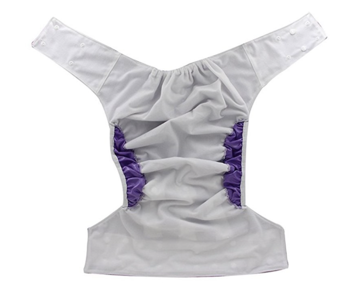 Багаторазові непромокальні підгузники для дорослих на кнопках без вставки Фіолетові - Фото 2 Багаторазові непромокальні підгузники для дорослих на кнопках без вставки Фіолетові - зображення 2