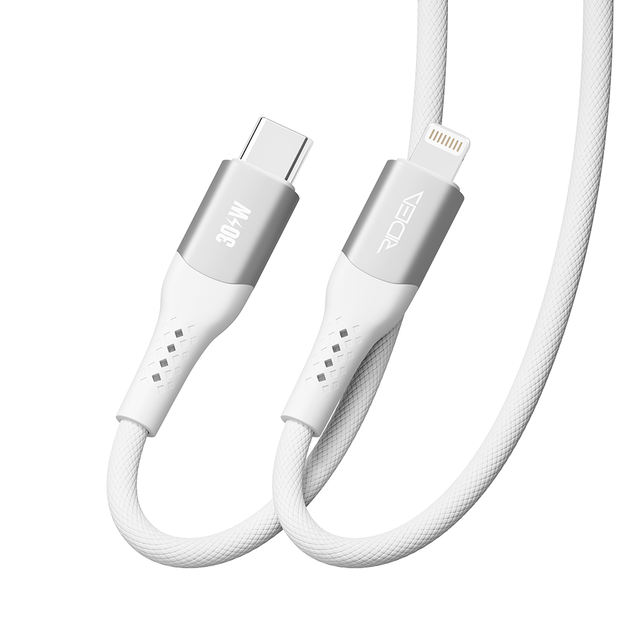 USB Кабель Ridea RC-US42 UltraStrong 30W 3A Type-C to Lightning 1.2m, White - изображение 4