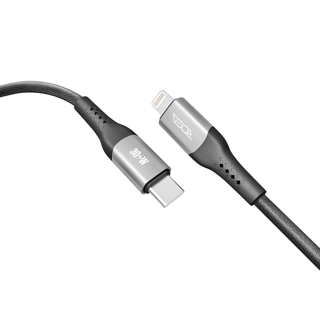 USB Кабель Ridea RC-US42 UltraStrong 30W 3A Type-C to Lightning 2m, Black - зображення 4