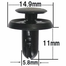 Кліпса натискне кріплення підкрилок, бампера Mitsubishi Colt, Pajero, Lancer, Subaru Mr288150, 909130013 - зображення 2