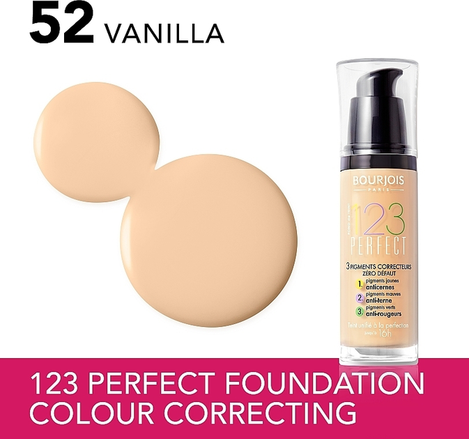 Podkład do twarzy Bourjois 123 Perfect 52 Vanille 30 ml (3052503635200) - obraz 4