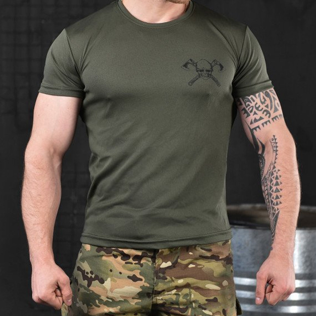 Чоловіча футболка з принтом Odin Army Two Coolmax олива розмір L - зображення 1