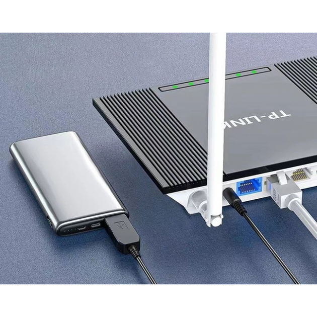 Кабель для роутера від повербанка з перетворювачем на 9V, DC 2.1x5.5mm, USB 5V->9V, 1м - Фото 3 Кабель для роутера від повербанка з перетворювачем на 9V, DC 2.1x5.5mm, USB 5V->9V, 1м - зображення 3