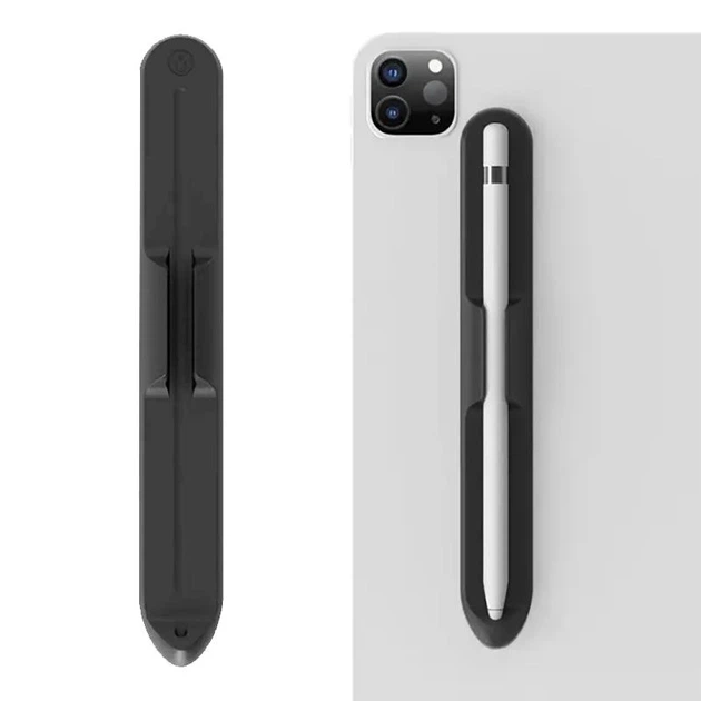 Силиконовый держатель для Универсального стилуса, Apple Pencil 1 или 2 на магните Чорный - изображение 2