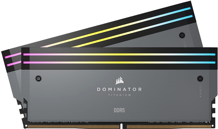 Оперативна пам'ять Corsair DDR5-6000 32768MB PC5-48000 (Kit of 2x16384) Dominator Titanium RGB Black (CMP32GX5M2B6000Z30) - зображення 1