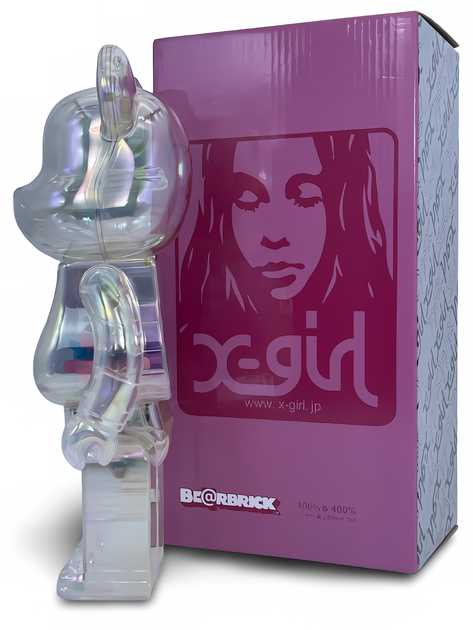 Статуетка Bearbrick X-Girl White 400% 28 см Medicom Toy Барвисто прозорий - зображення 3