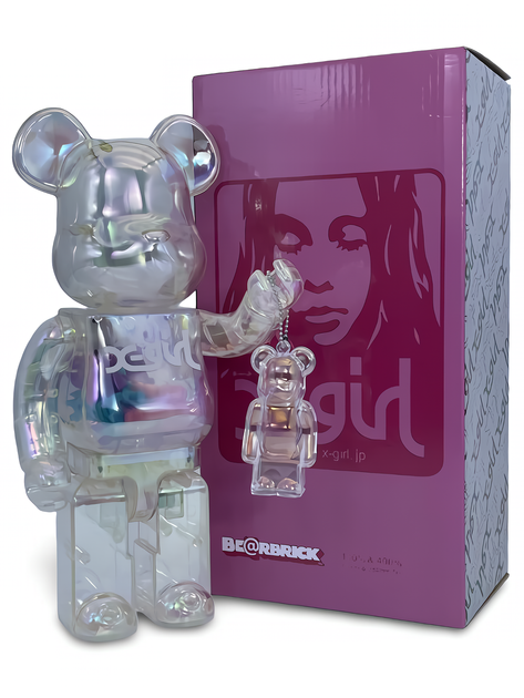 Статуетка Bearbrick X-Girl White 400% 28 см Medicom Toy Барвисто прозорий - зображення 6