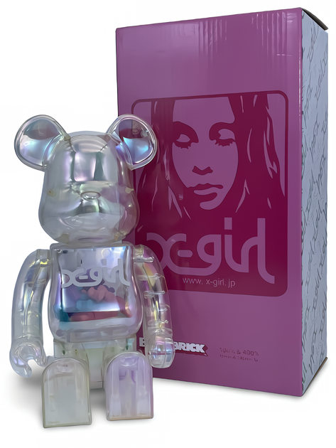 Статуетка Bearbrick X-Girl White 400% 28 см Medicom Toy Барвисто прозорий - зображення 7
