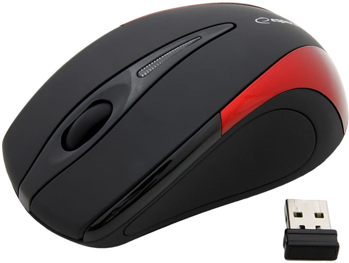 Миша бездротова Esperanza EM101R Wireless Black-Red (EM101R) - зображення 1