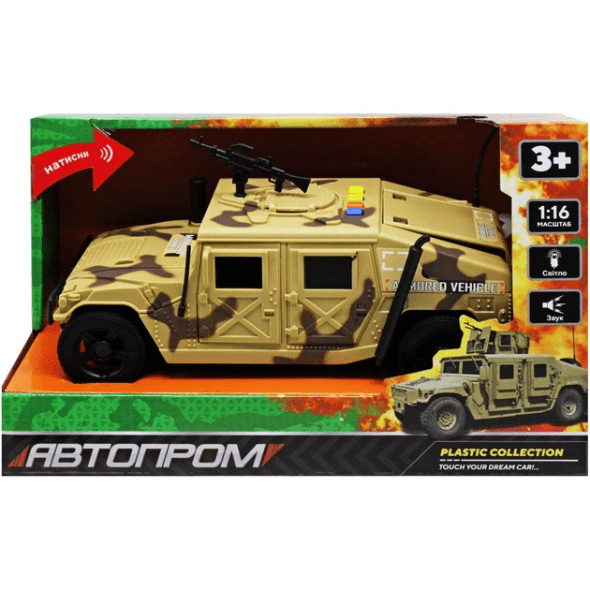 Військовий джип Автопром 1:16 звук, світло AP9909AB - зображення 2