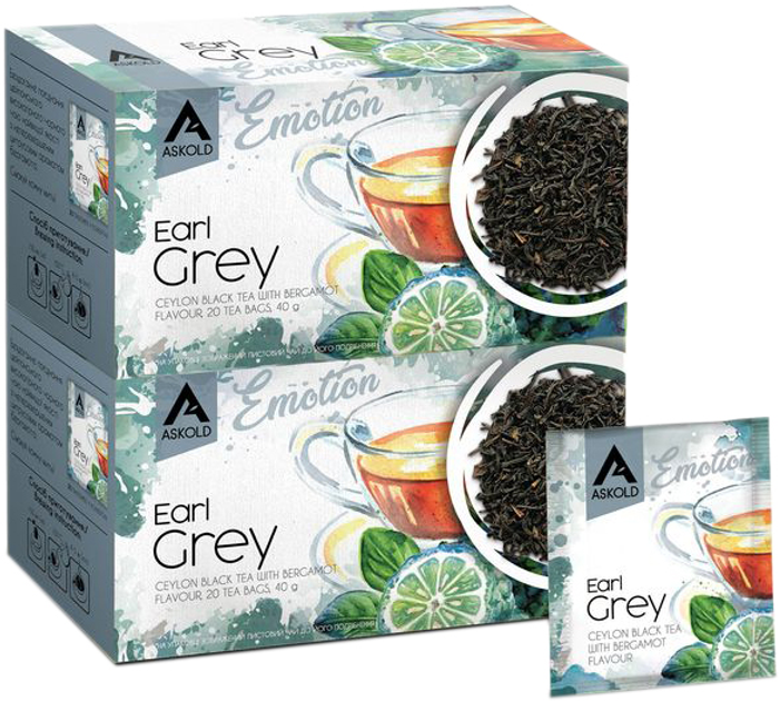 Акція на Набір чаю Askold Emotion Earl Grey 20 конвертів х 2 г х 2 пачки від Rozetka