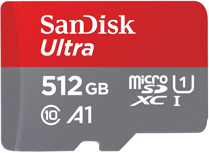 Карта памяти SanDisk microSDXC 512GB UHS-I V30 Class 10 Ultra A1 W150MB/s + SD-адаптер (SDSQUAC-512G-GN6MA) - изображение 1