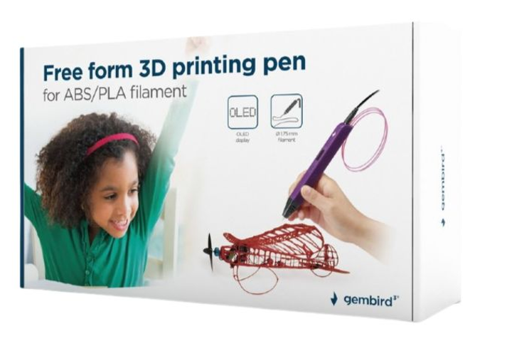 3D-ручка Gembird Filament OLED Bildschirm ABS/PLA 1.75 мм (3DP-PEND-01) - зображення 1