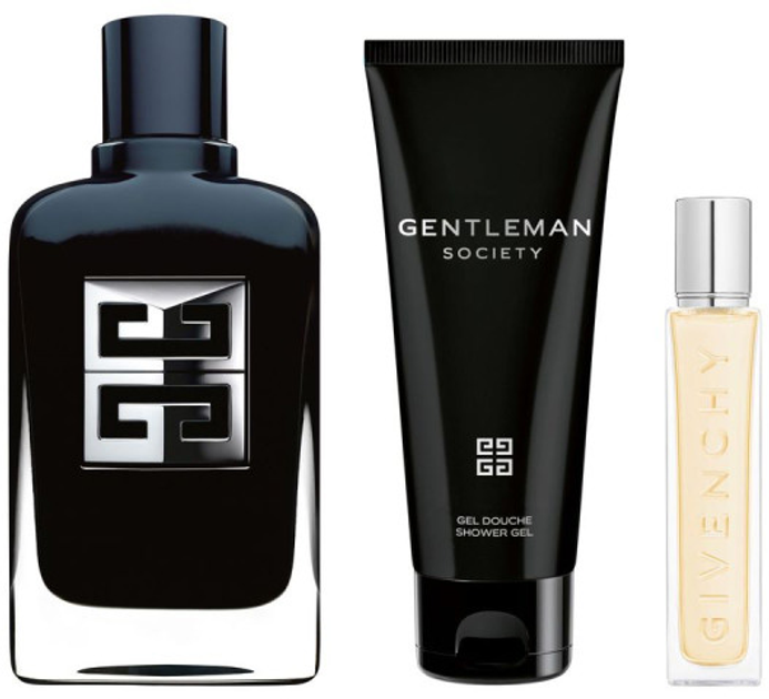 Zestaw męski Givenchy Gentleman Society Woda perfumowana 100 ml + Żel pod prysznic 75 ml + Miniaturka Woda perfumowana 12.5 ml (3274872463318) - obraz 2