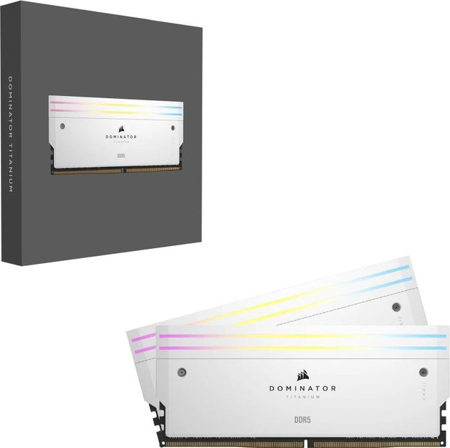 Pamięć Corsair DDR5-6000 65536MB PC5-48000 (Kit of 2x32768) Dominator Titanium RGB White (CMP64GX5M2B6000C30W) - obraz 4