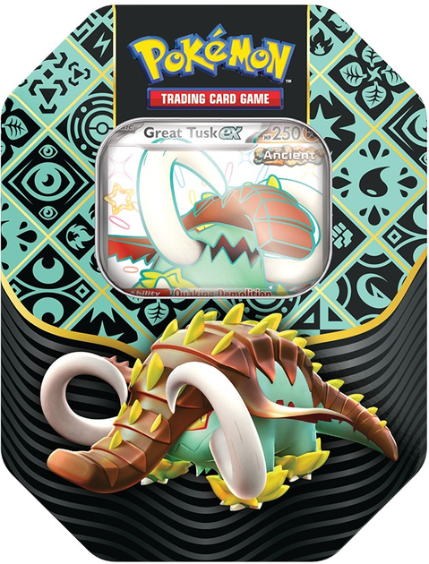 Karty do gry Pokemon TCG: Paldean Fates Tin Great Tusk GXP-911898 (5903076514479) - obraz 1