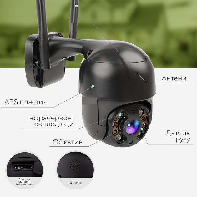 Вулична поворотна WI-FI IP-камера відеоспостереження А8 4mp 360 (A8) monitor ЧОРНА ICSSE - Фото 1 Вулична поворотна WI-FI IP-камера відеоспостереження А8 4mp 360 (A8) monitor ЧОРНА ICSSE - зображення 1