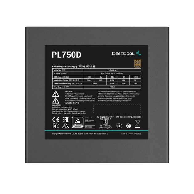 Блок живлення DeepCool PL750D (R-PL750D-FC0B-EU-V2) 750W ( Чорний ) - изображение 3