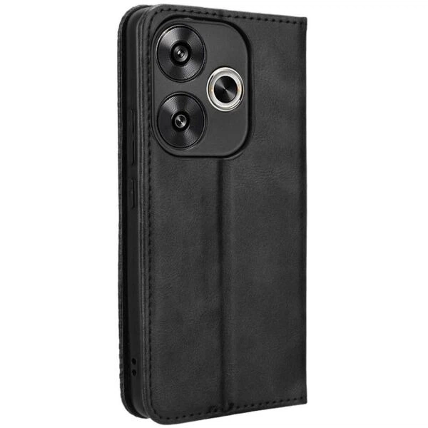 Чехол-книжка Deexe Retro Style для Xiaomi Poco F6 - Black - изображение 6
