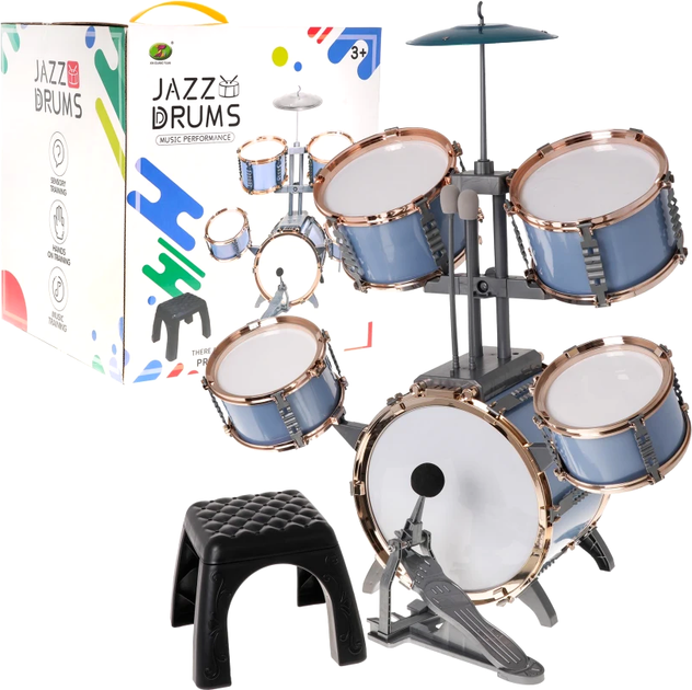 Барабанна установка Ramiz Jazz Drums Music Perfomance Блакитна (5903864958560) - зображення 1