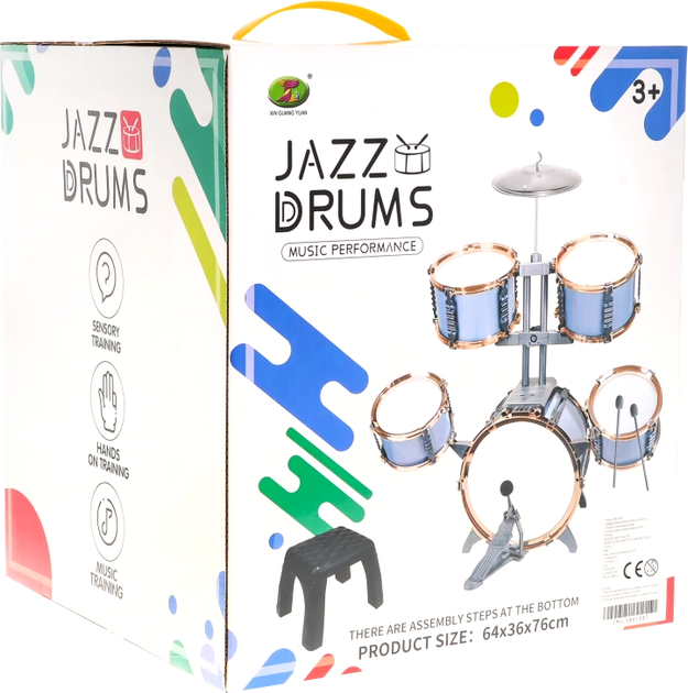Барабанна установка Jazz Drums Music Perfomance Блакитна (5903864958560) - зображення 7