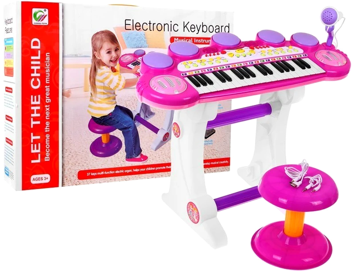 Zestaw muzyczny Ramiz Electronic Keyboard Różowy (5903864908985) - obraz 1