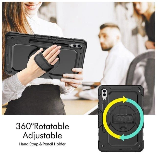 Чохол Carbon Armor Cover Tablet на Samsung Galaxy Tab S10 Plus (12.4") / захисний чохол для планшета з ремінцем в комплекті / (чорний) - зображення 5