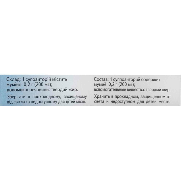 Мумие суппозитории ректальные средство гигиенически-профилактическое, 10 шт (MUM-36166) - изображение 2